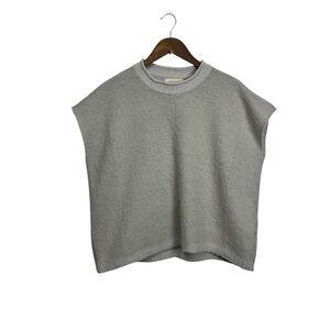 Grade & Gather Knit Shell Top Light Gray Boxy